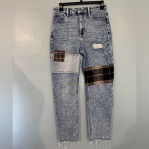 Hollister Blue Patchwork Women Jeans